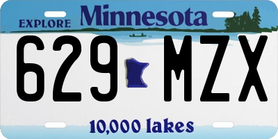 MN license plate 629MZX