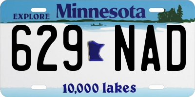 MN license plate 629NAD