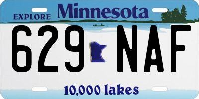 MN license plate 629NAF