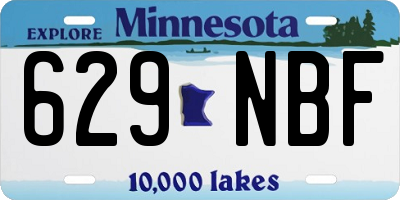 MN license plate 629NBF