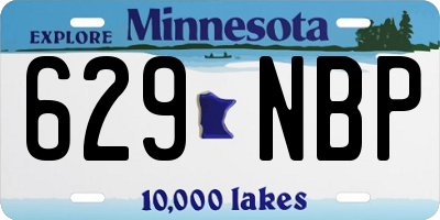 MN license plate 629NBP