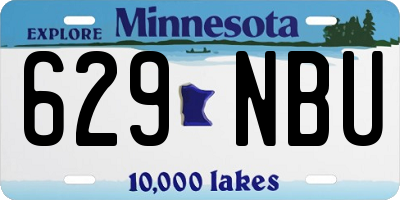 MN license plate 629NBU
