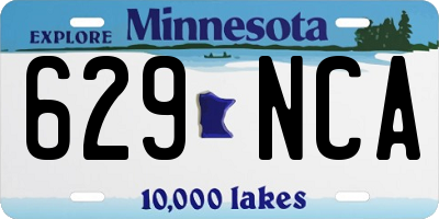 MN license plate 629NCA