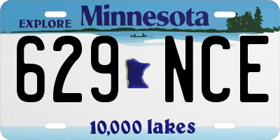 MN license plate 629NCE