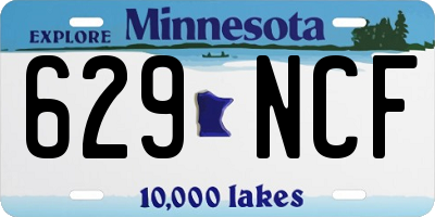 MN license plate 629NCF