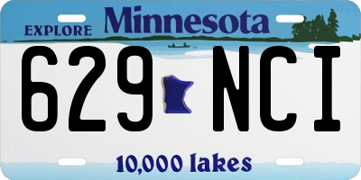 MN license plate 629NCI