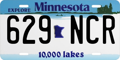 MN license plate 629NCR