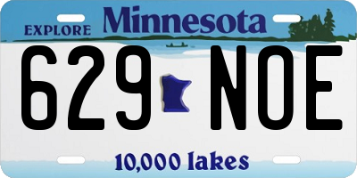 MN license plate 629NOE