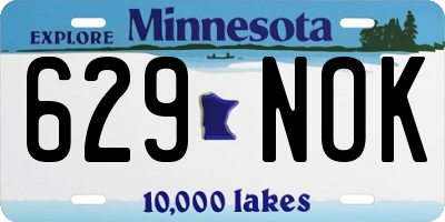 MN license plate 629NOK