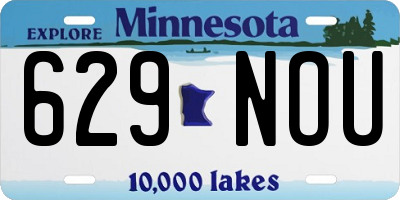 MN license plate 629NOU
