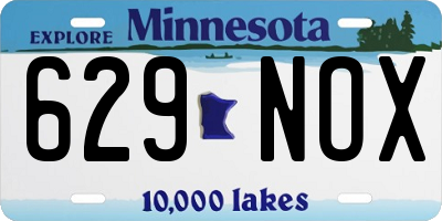 MN license plate 629NOX