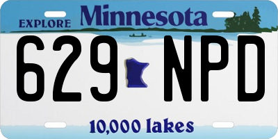 MN license plate 629NPD