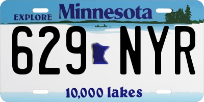 MN license plate 629NYR