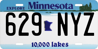 MN license plate 629NYZ