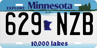 MN license plate 629NZB