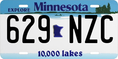 MN license plate 629NZC