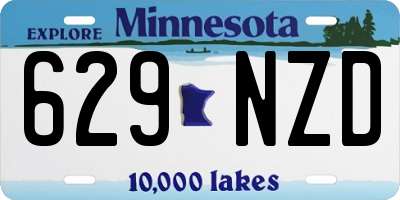 MN license plate 629NZD