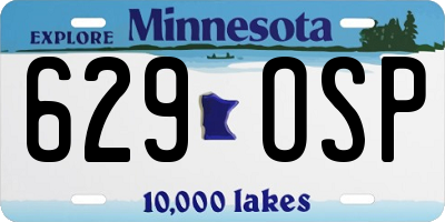 MN license plate 629OSP