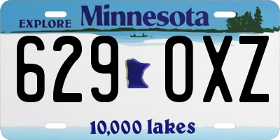 MN license plate 629OXZ