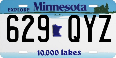 MN license plate 629QYZ