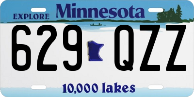 MN license plate 629QZZ