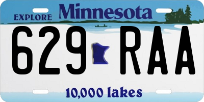 MN license plate 629RAA