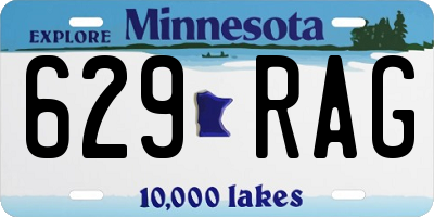 MN license plate 629RAG