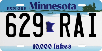 MN license plate 629RAI