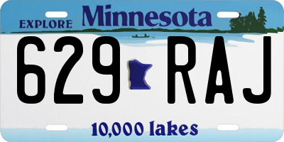 MN license plate 629RAJ