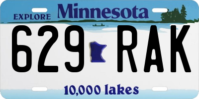 MN license plate 629RAK