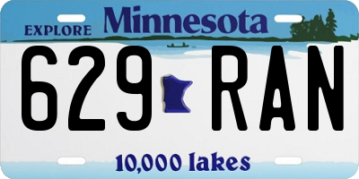 MN license plate 629RAN