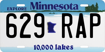 MN license plate 629RAP