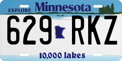 MN license plate 629RKZ