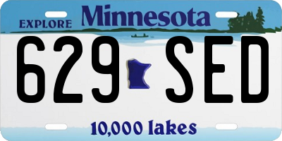 MN license plate 629SED