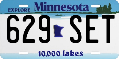 MN license plate 629SET