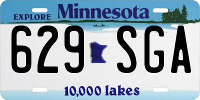 MN license plate 629SGA