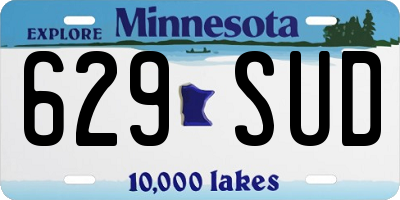 MN license plate 629SUD