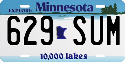 MN license plate 629SUM