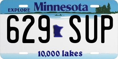 MN license plate 629SUP
