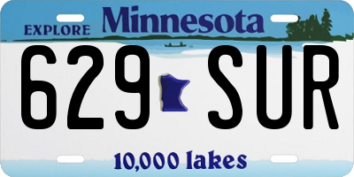 MN license plate 629SUR