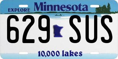 MN license plate 629SUS