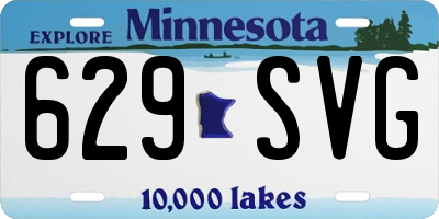 MN license plate 629SVG
