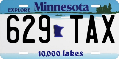 MN license plate 629TAX