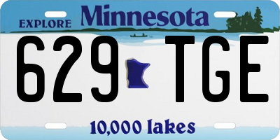 MN license plate 629TGE