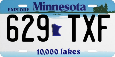 MN license plate 629TXF