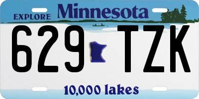 MN license plate 629TZK