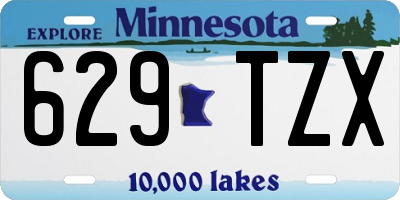 MN license plate 629TZX