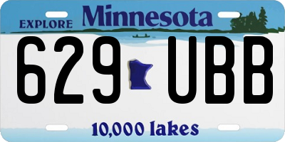 MN license plate 629UBB