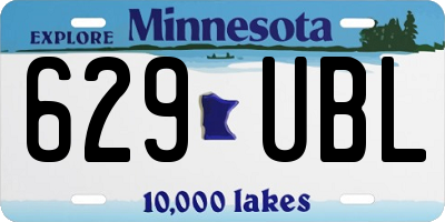 MN license plate 629UBL