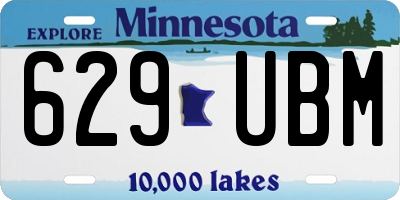 MN license plate 629UBM